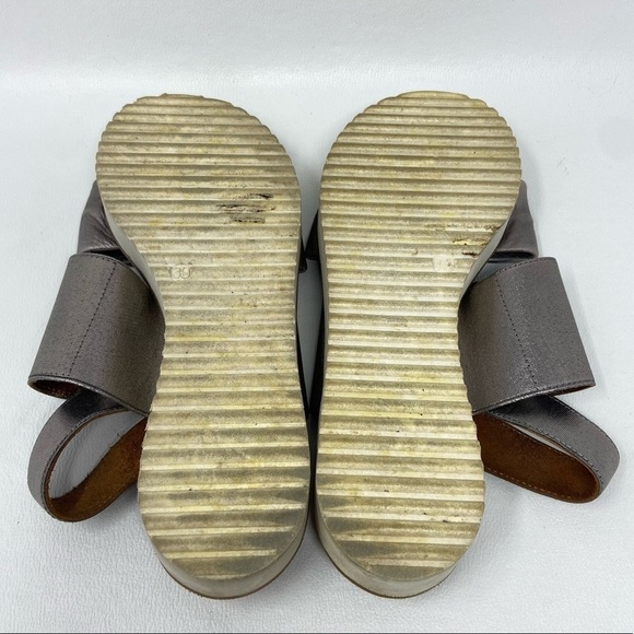 Miz Mooz Dasha Metallic Leather Platform Slingback Sandals - Picture 10 of 13